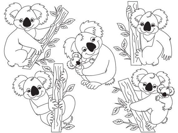 Detail Koala Clipart Black And White Nomer 13