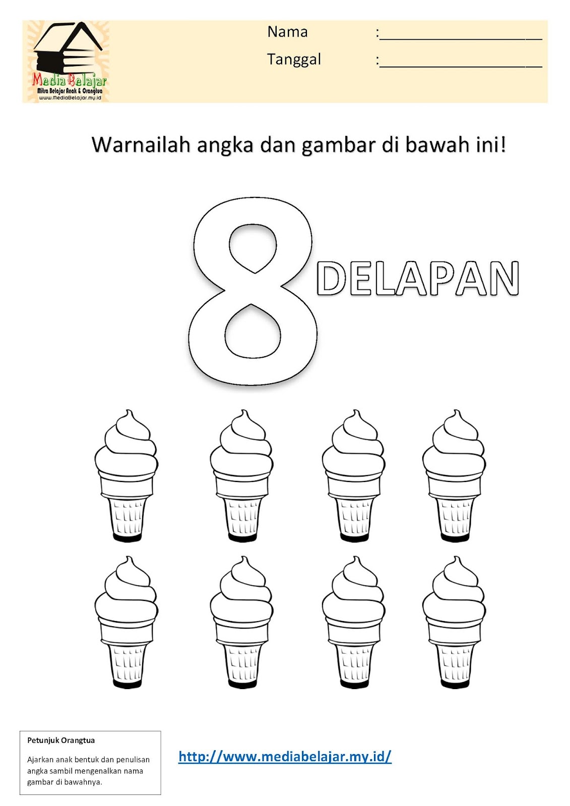 Detail Menggambar Dan Mewarnai Es Krim Nomer 54