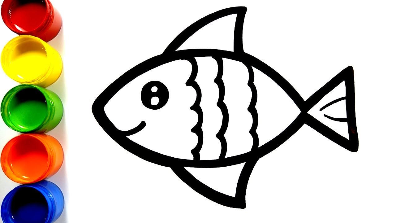 Detail Menggambar Dan Mewarnai Ikan Nomer 6