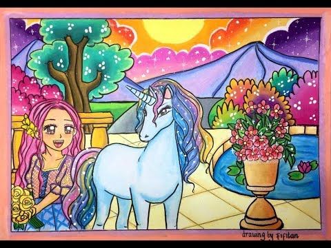 Detail Menggambar Dan Mewarnai Unicorn Nomer 51