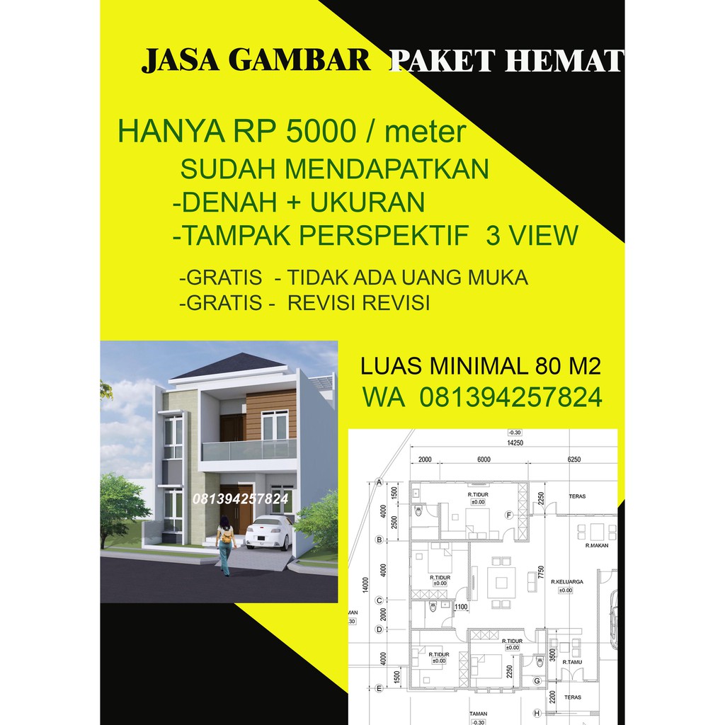 Detail Menggambar Desain Rumah Nomer 36