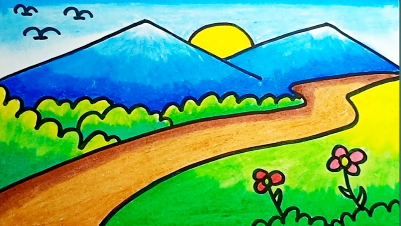 Detail Menggambar Gunung Anak Tk Nomer 6