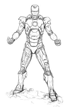 Detail Menggambar Iron Man Nomer 13