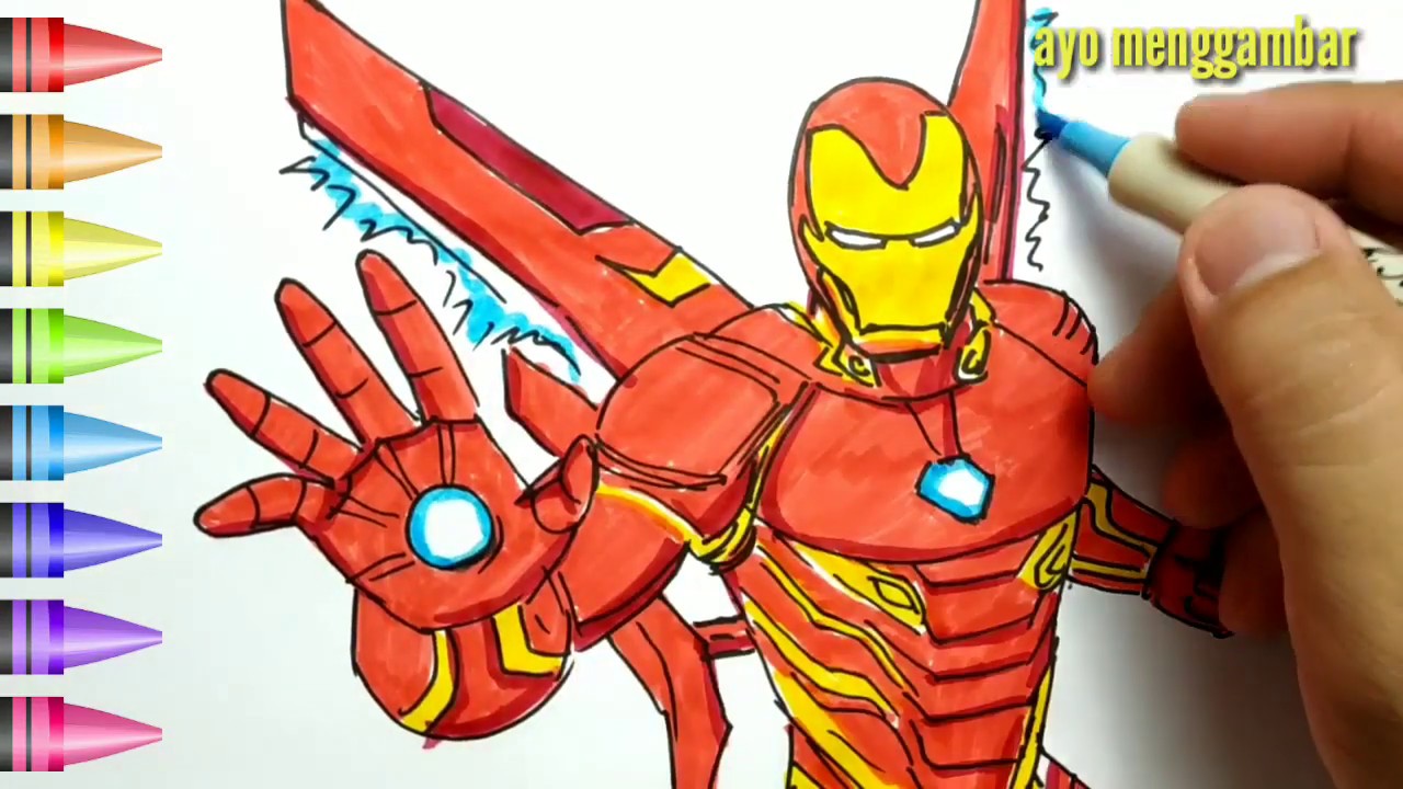 Detail Menggambar Iron Man Nomer 5