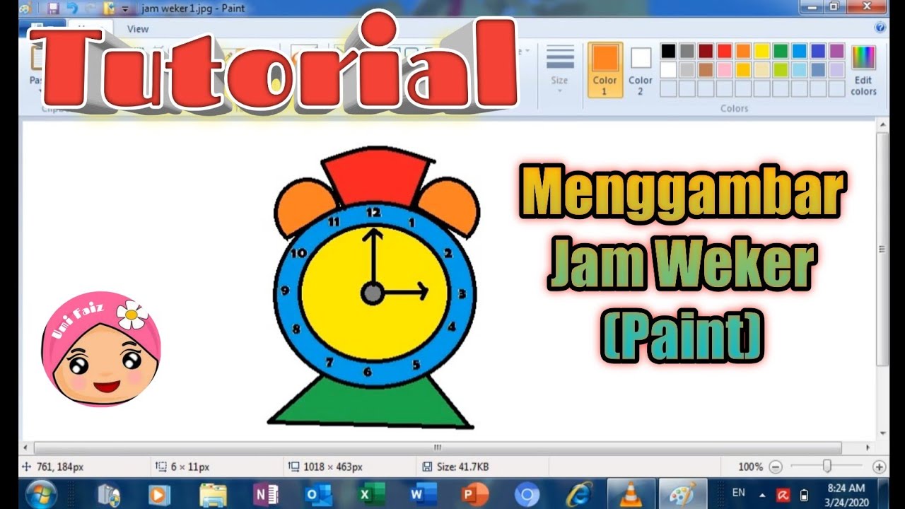 Detail Menggambar Jam Weker Nomer 7