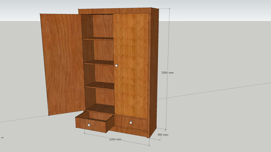 Detail Menggambar Lemari 3d Nomer 18