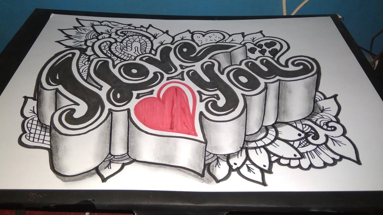 Detail Menggambar Love 3d Nomer 35