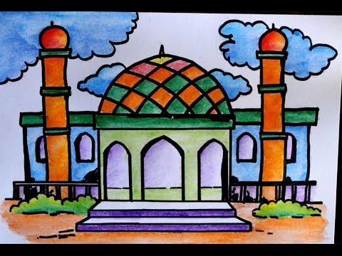 Detail Menggambar Masjid Dengan Mudah Nomer 12