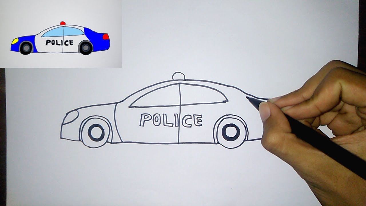 Detail Menggambar Mobil Polisi Nomer 3