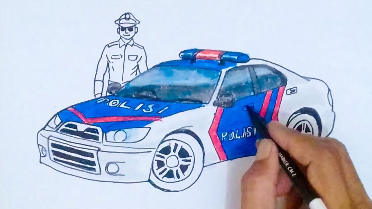 Detail Menggambar Mobil Polisi Nomer 10