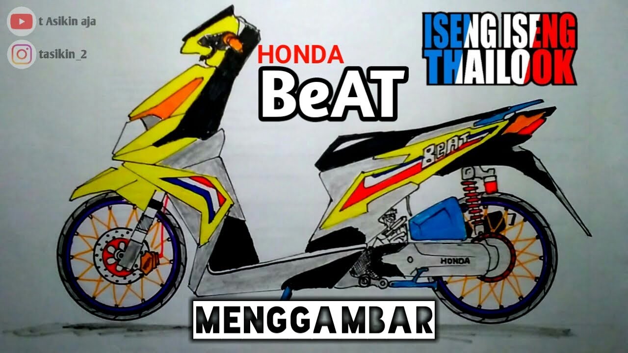 Detail Menggambar Motor Beat Nomer 2