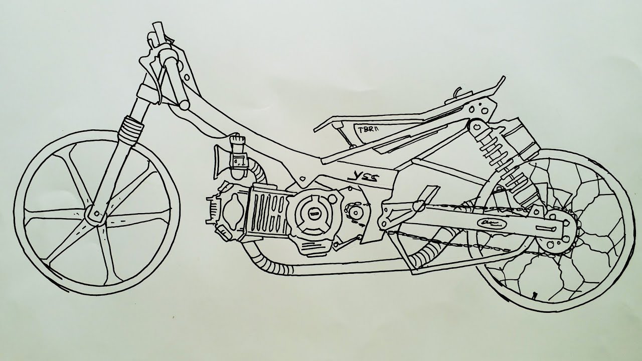 Menggambar Motor Drag Dengan Pensil - KibrisPDR