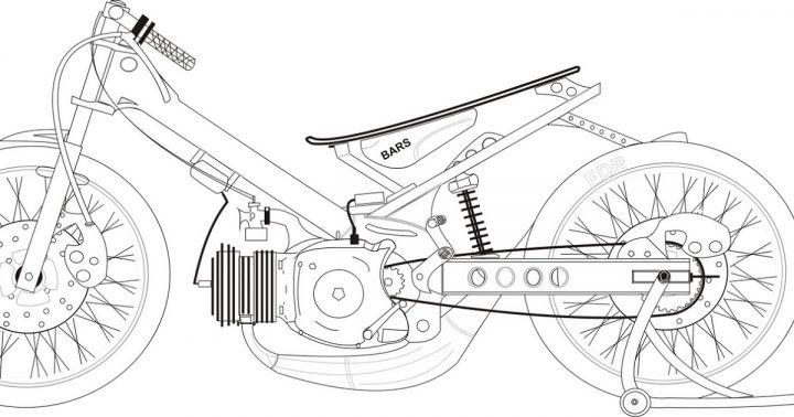 Detail Menggambar Motor Drag Dengan Pensil Nomer 9