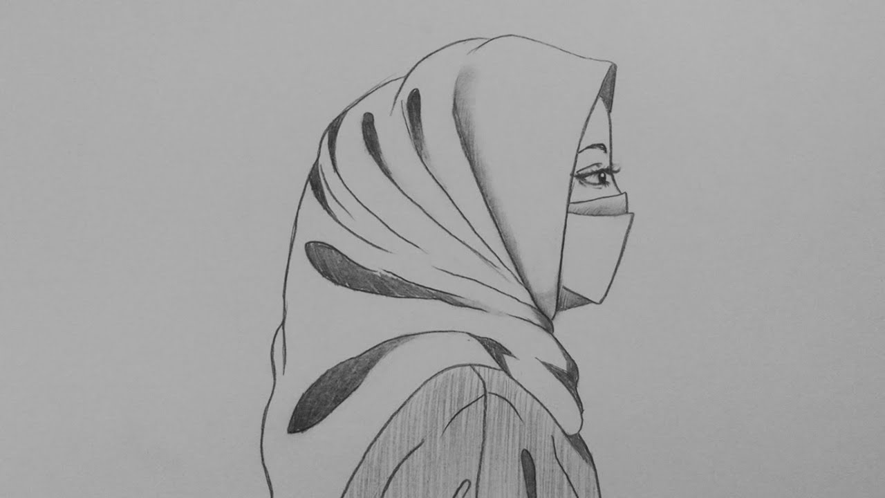 Detail Menggambar Orang Berhijab Nomer 18