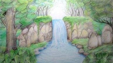 Detail Menggambar Pemandangan Air Terjun Nomer 37