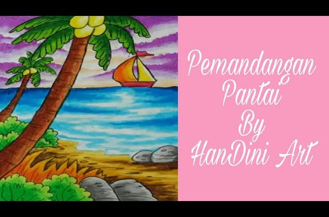 Detail Menggambar Pemandangan Pantai Nomer 52