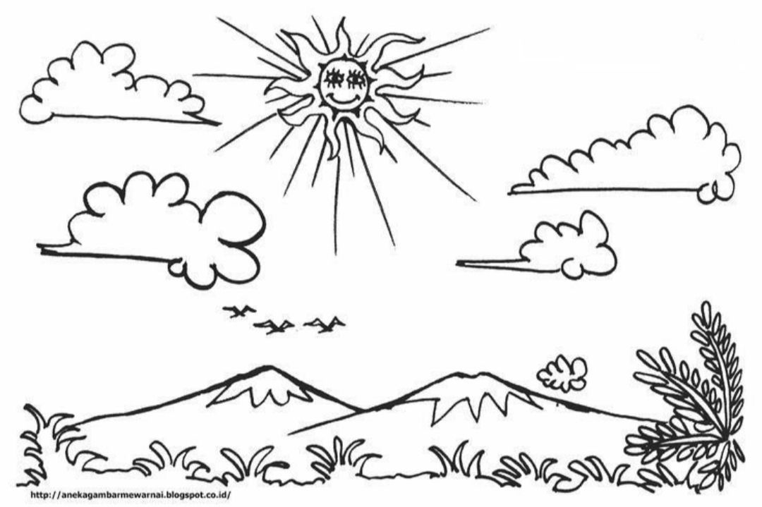 Detail Menggambar Pemandangan Untuk Anak Tk Nomer 56