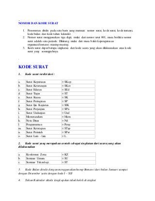 Detail Kode Nomor Surat Nomer 26