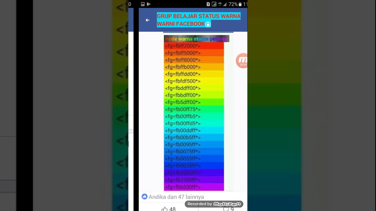 Detail Kode Status Fb Berwarna Nomer 17