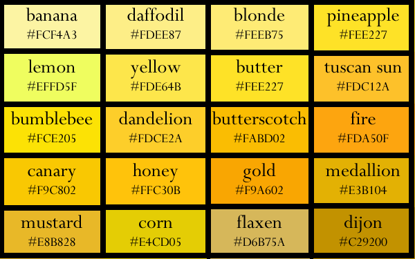 Detail Kode Warna Kuning Stabilo Nomer 17