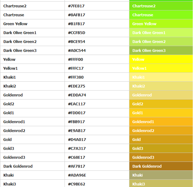 Detail Kode Warna Kuning Stabilo Nomer 38