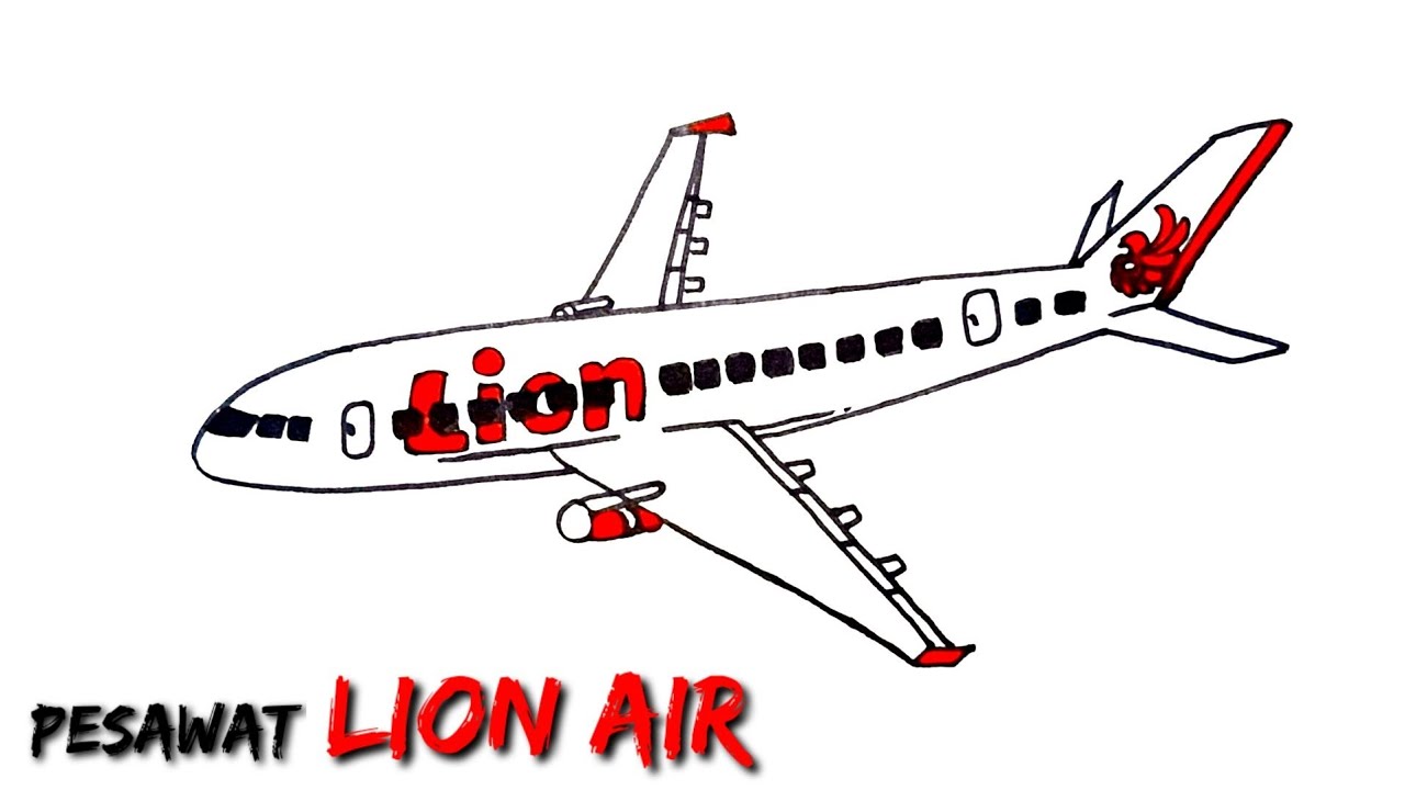 Detail Menggambar Pesawat Lion Air Nomer 11