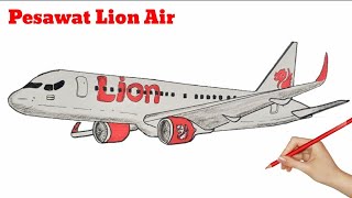 Detail Menggambar Pesawat Lion Air Nomer 13