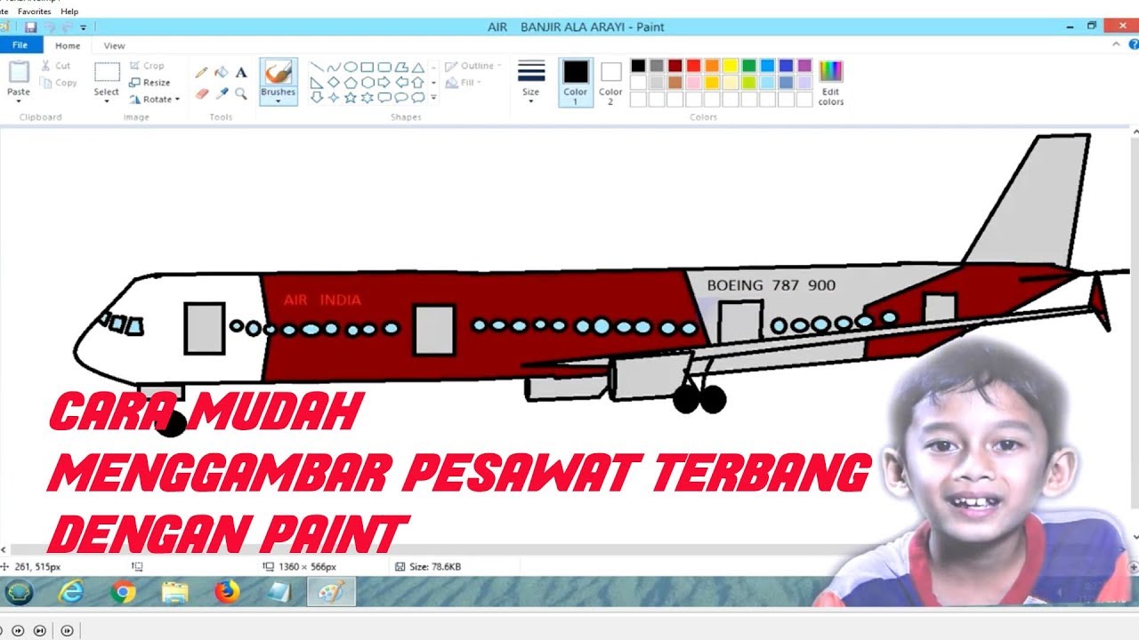 Detail Menggambar Pesawat Lion Air Nomer 37
