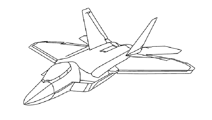 Sketsa Pesawat jet tempur F-22 Raptor