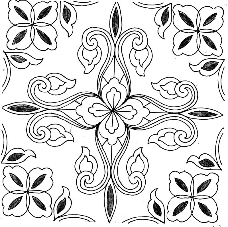 Detail Menggambar Pola Batik Nomer 24