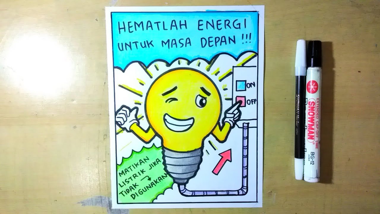 Detail Menggambar Poster Hemat Energi Nomer 8