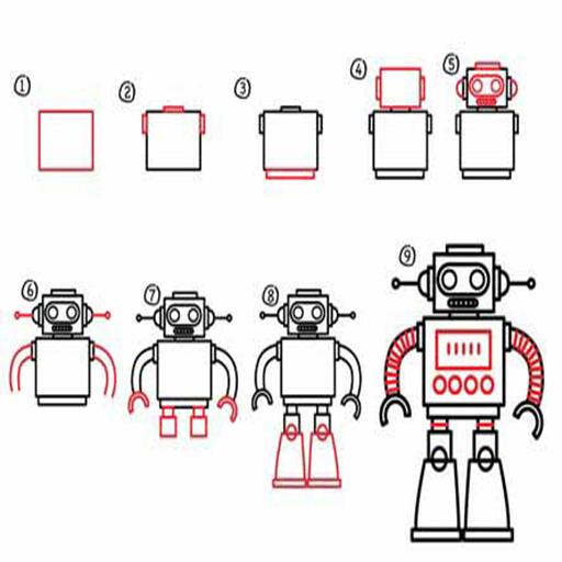Detail Menggambar Robot Sederhana Nomer 19