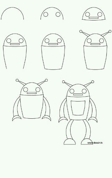 Detail Menggambar Robot Sederhana Nomer 6
