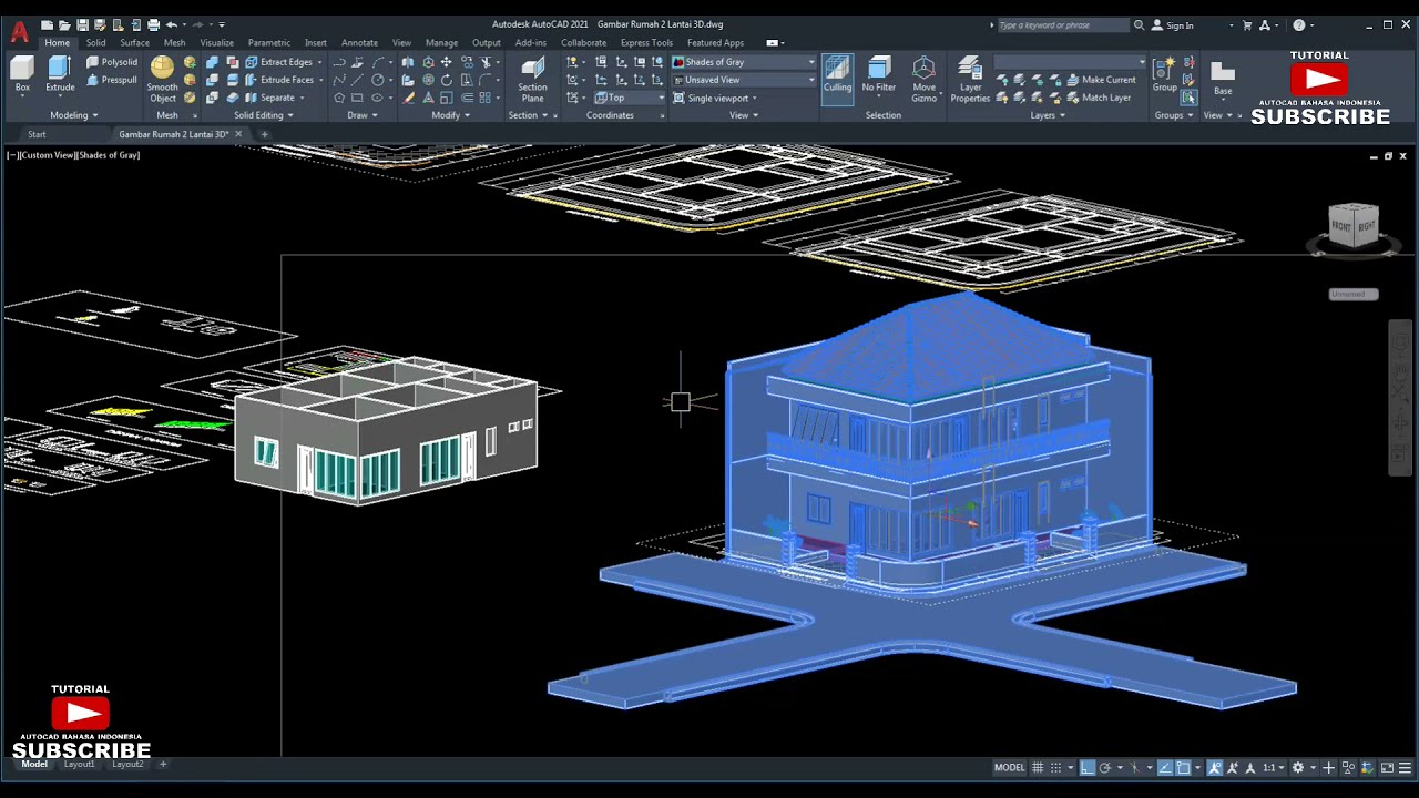 Detail Menggambar Rumah 3d Dengan Autocad Nomer 32