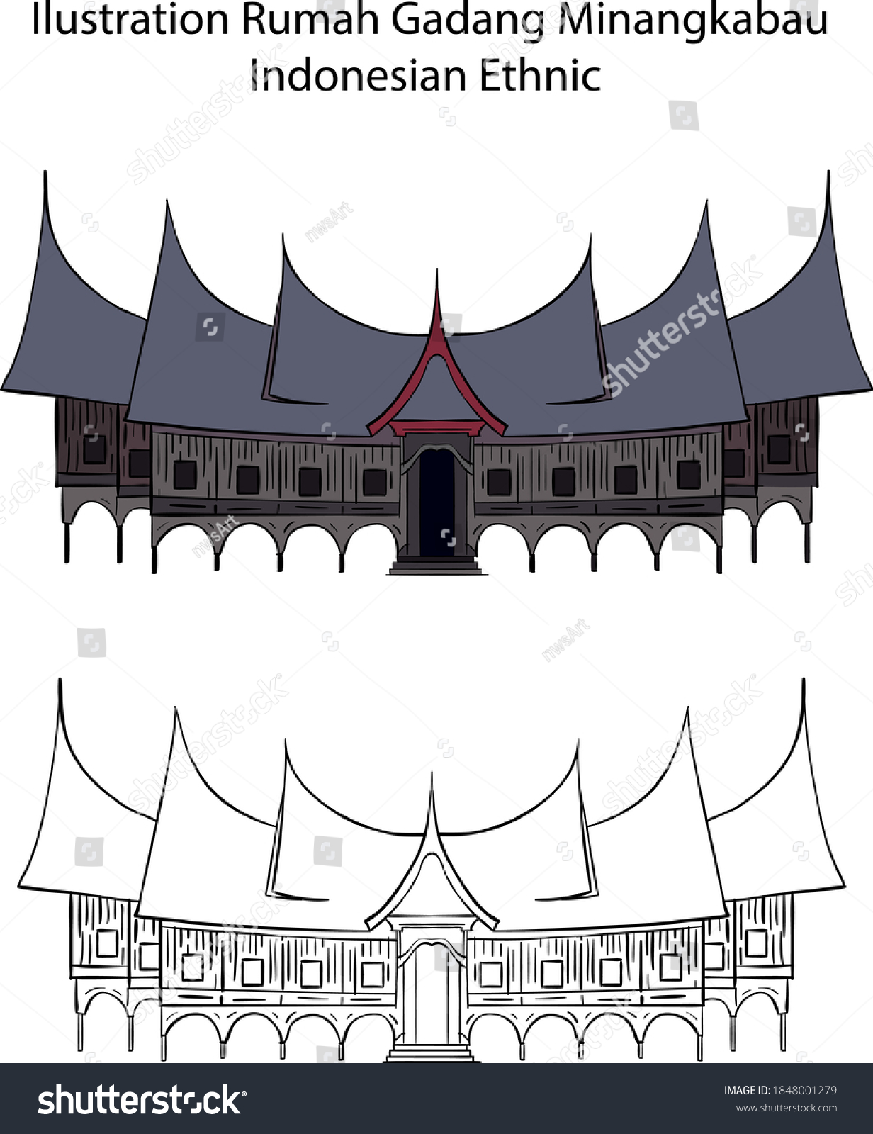 Detail Menggambar Rumah Gadang Nomer 38