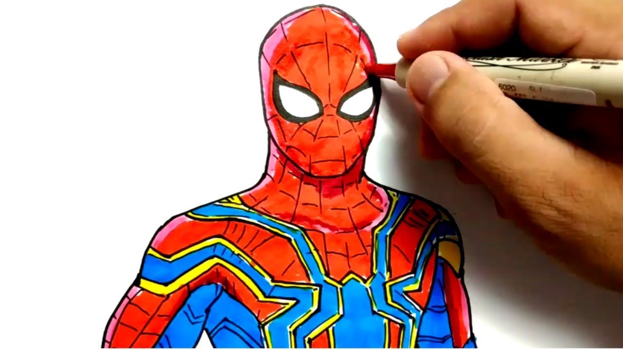 Detail Menggambar Spiderman Nomer 2