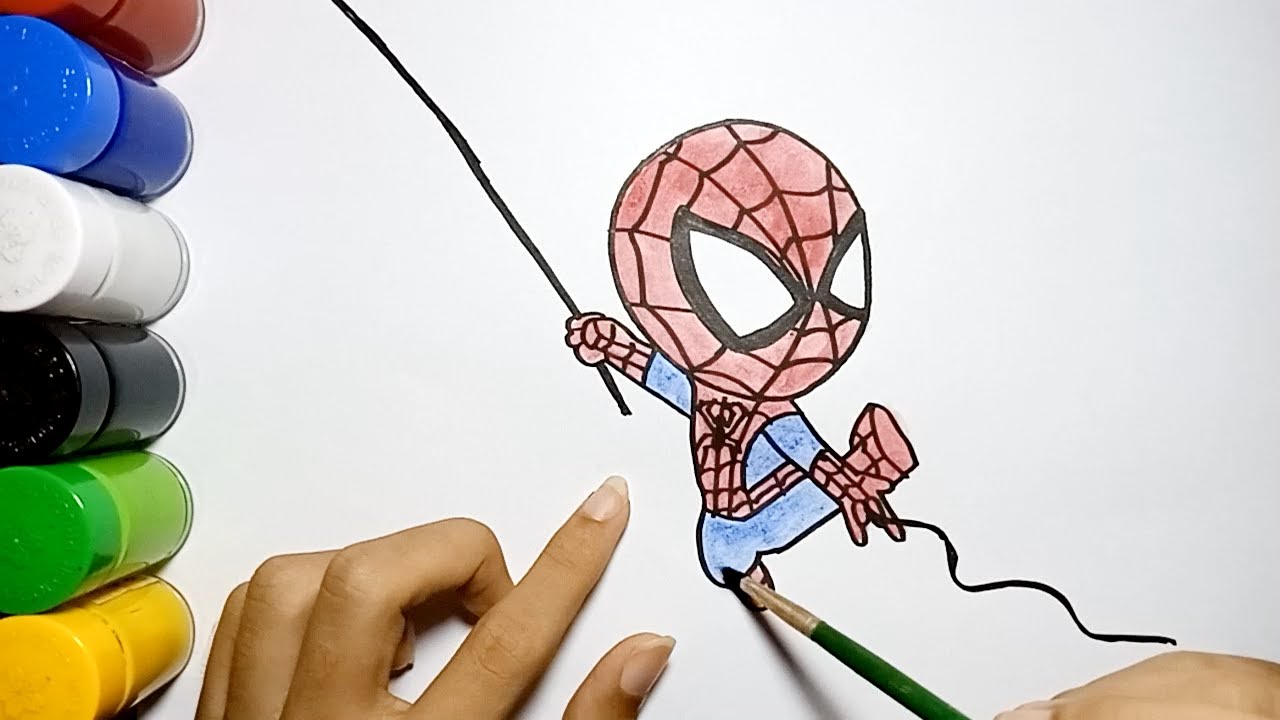 Detail Menggambar Spiderman Nomer 8