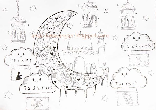 Detail Menggambar Tema Bulan Ramadhan Nomer 16