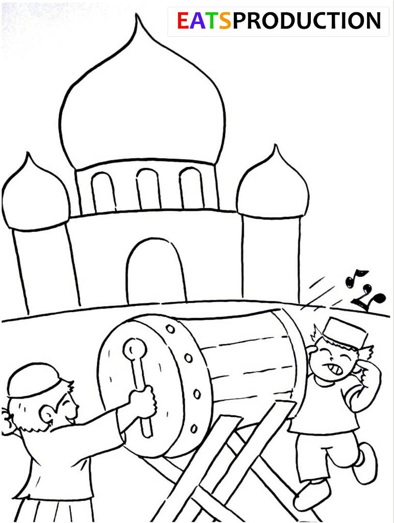 Detail Menggambar Tema Bulan Ramadhan Nomer 23