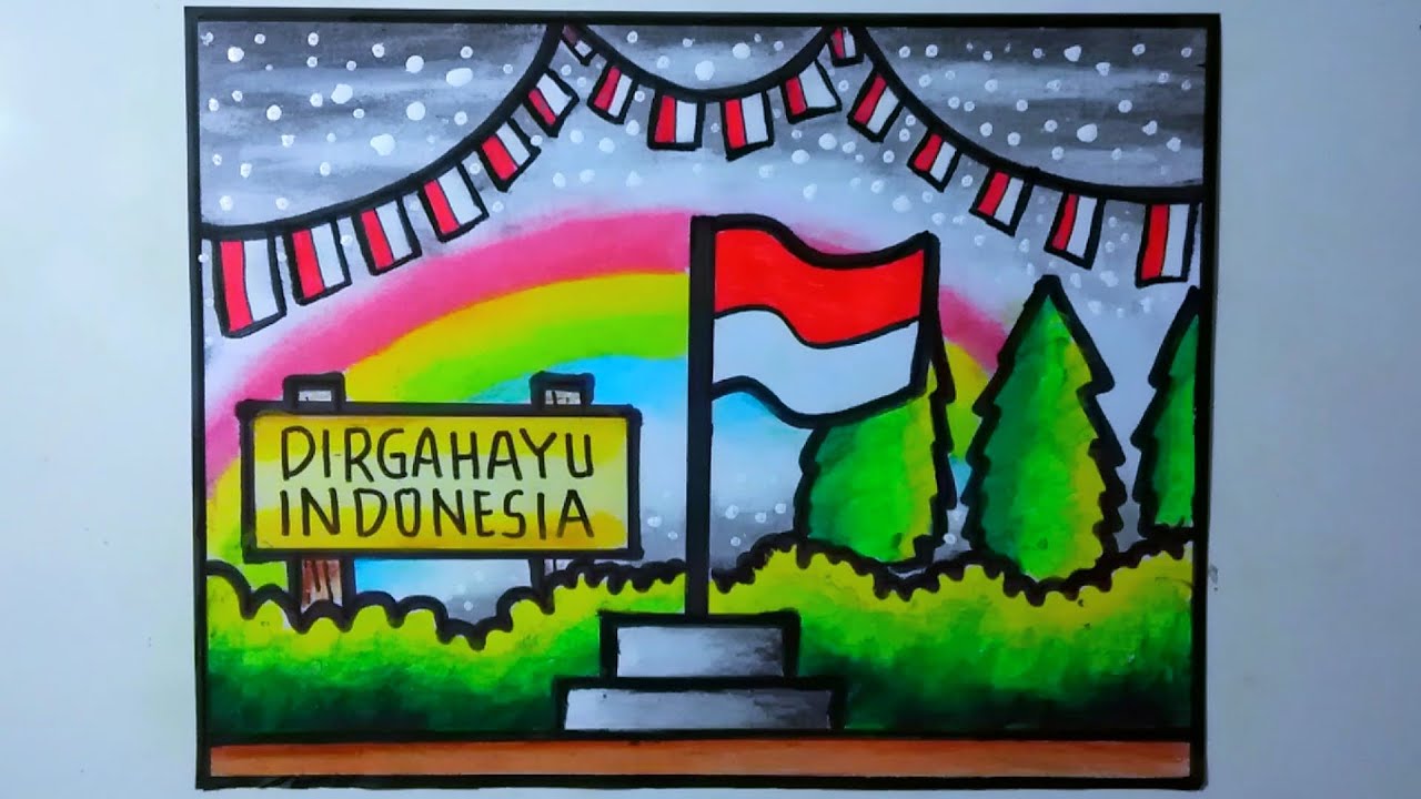 Detail Menggambar Tema Kemerdekaan Indonesia Nomer 2