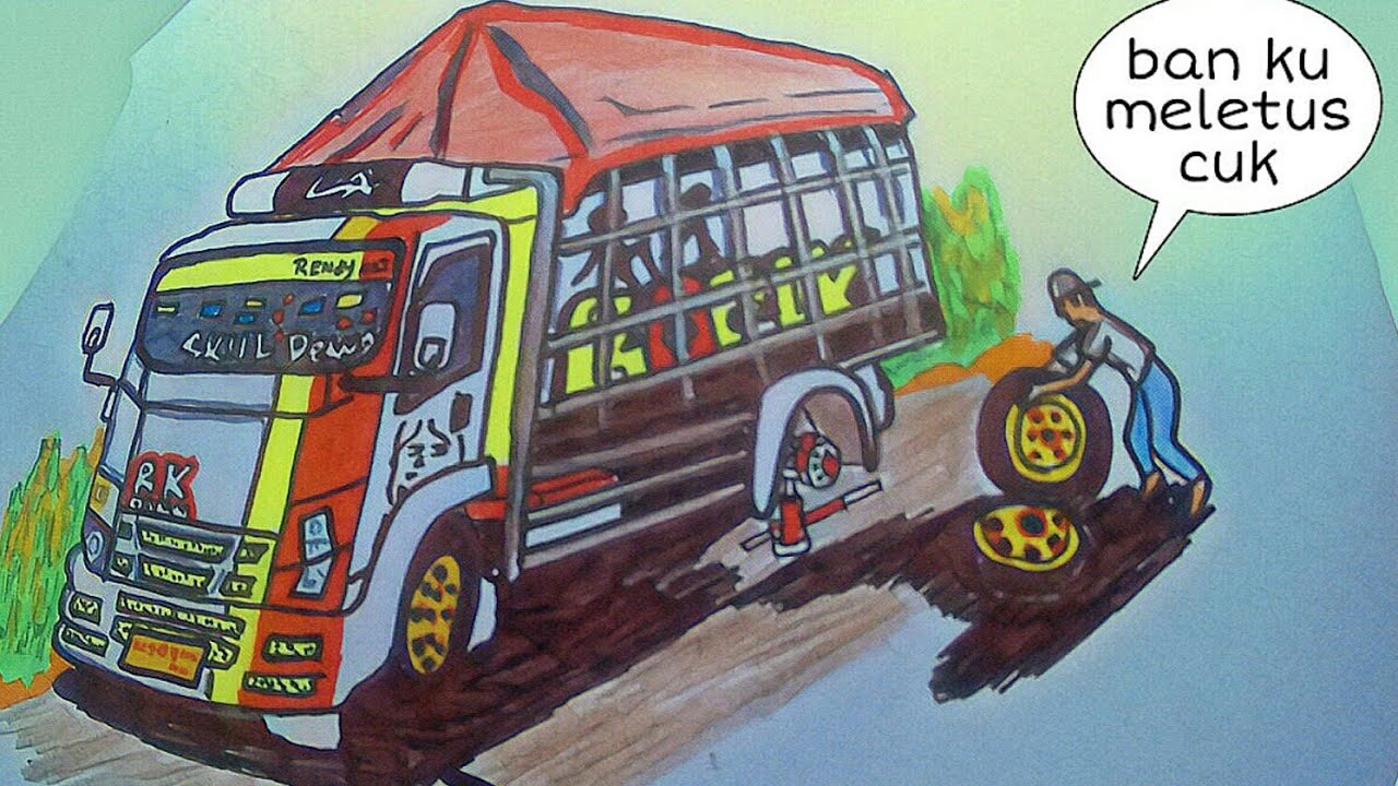 Detail Menggambar Truk Oleng Nomer 5
