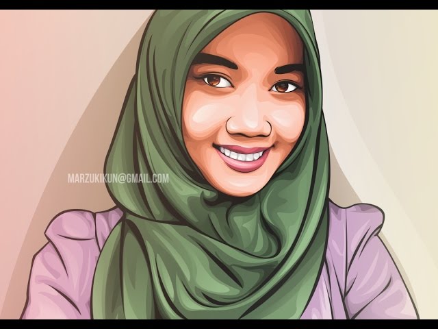 Detail Menggambar Wanita Berhijab Nomer 23