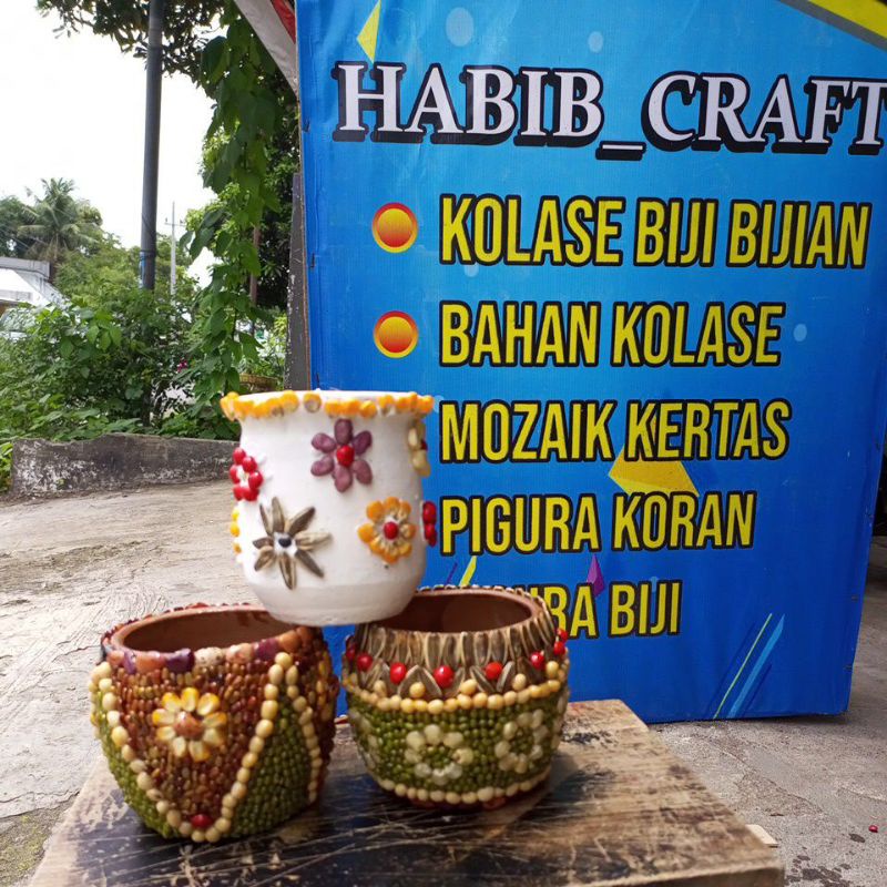 Detail Menghias Pot Dengan Biji Bijian Nomer 9