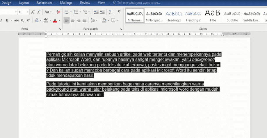 Detail Menghilangkan Background Tulisan Di Word Nomer 12