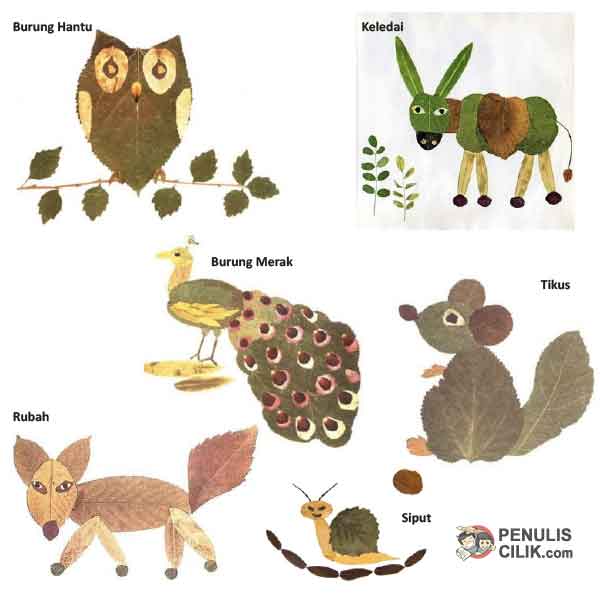 Detail Kolase Hewan Dari Daun Nomer 13