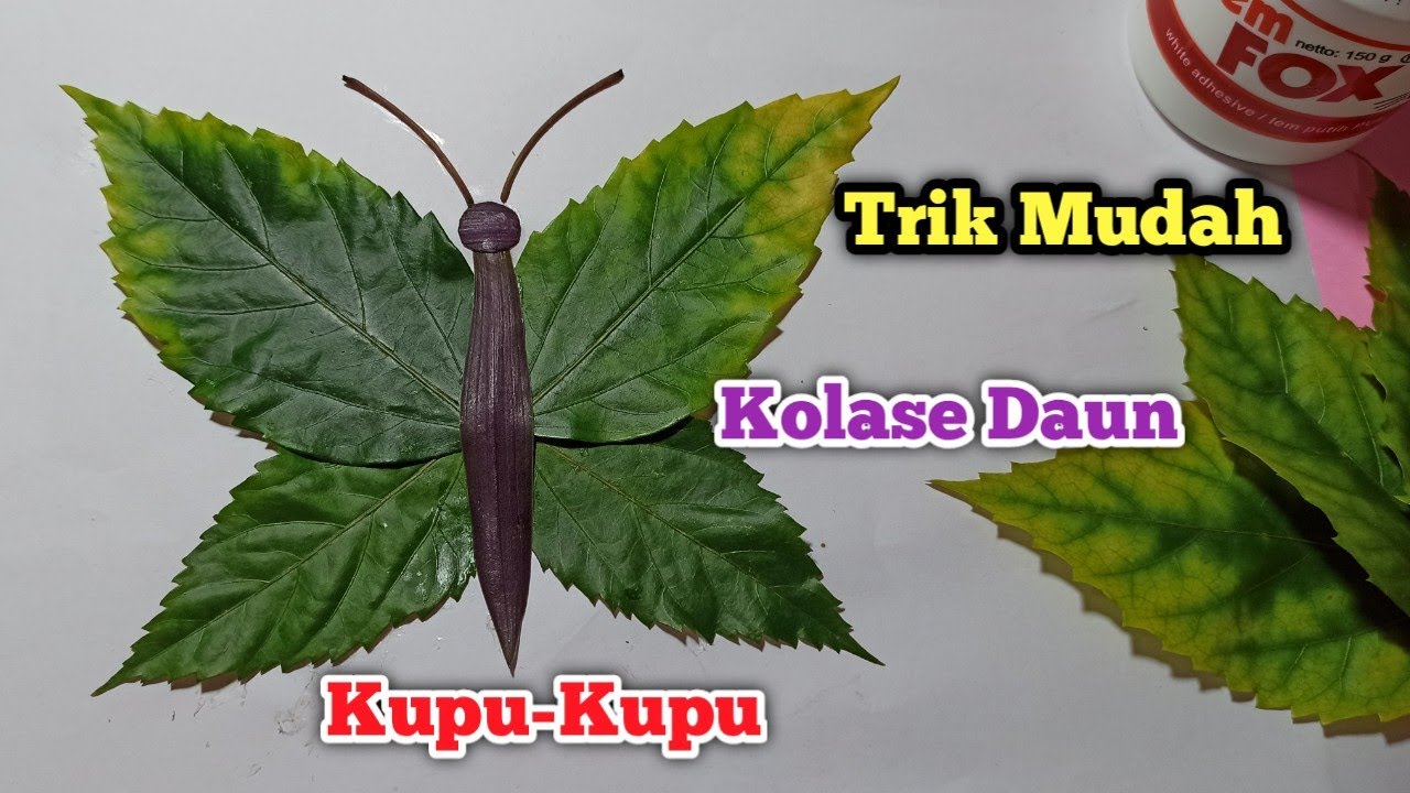 Detail Kolase Kupu Kupu Dari Daun Nomer 2