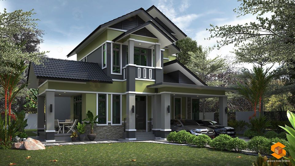 Detail Kombinasi Warna Cat Rumah Abu Abu Dan Hijau Nomer 9