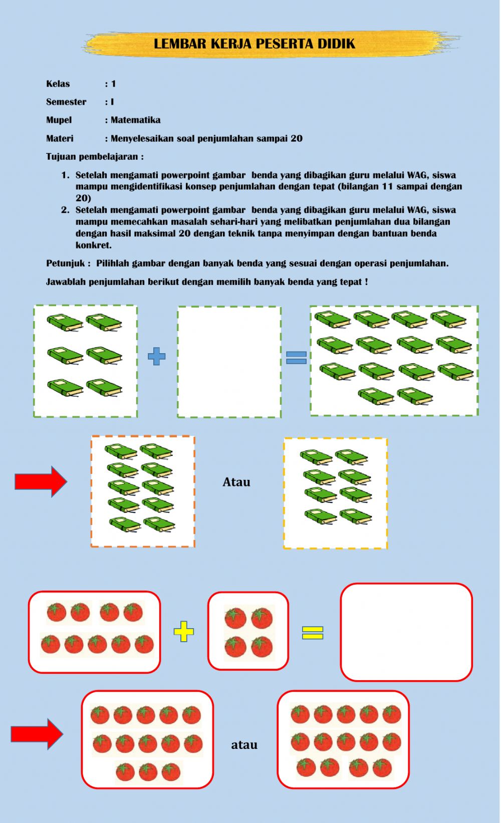 Menjumlah Dengan Gambar - KibrisPDR