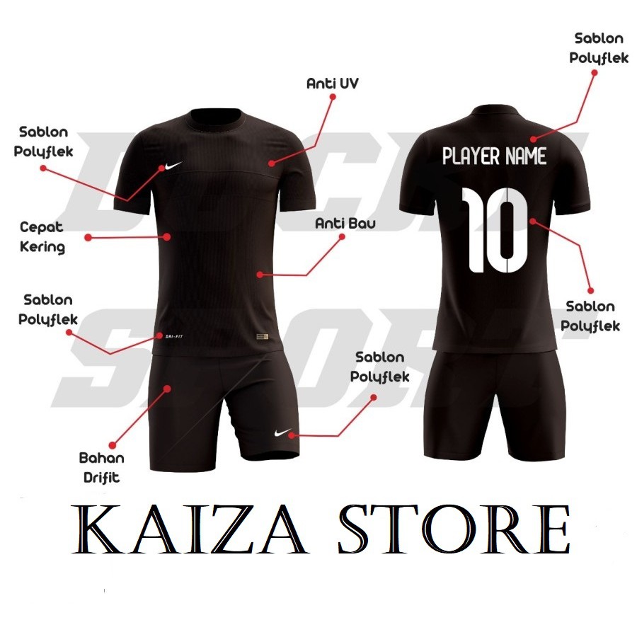 Detail Mentahan Baju Futsal Polos Depan Belakang Nomer 17