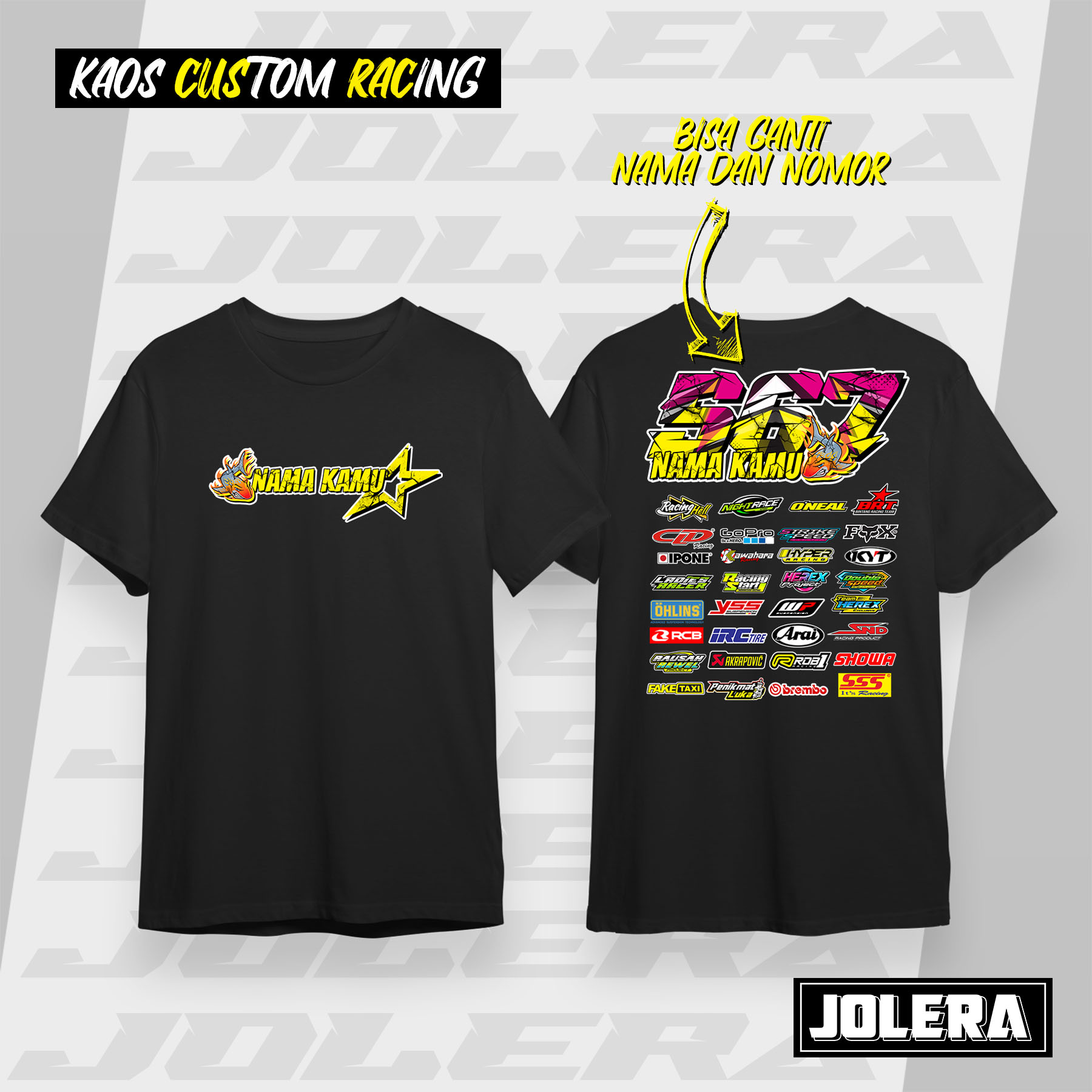 Detail Mentahan Desain Kaos Racing Polos Nomer 43